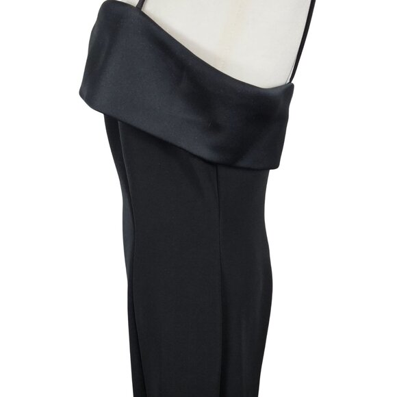 Vtg Alex Evenings Formal Gown 10 Black Timeless Satin Dress Elegant Evening USA - Picture 11 of 16